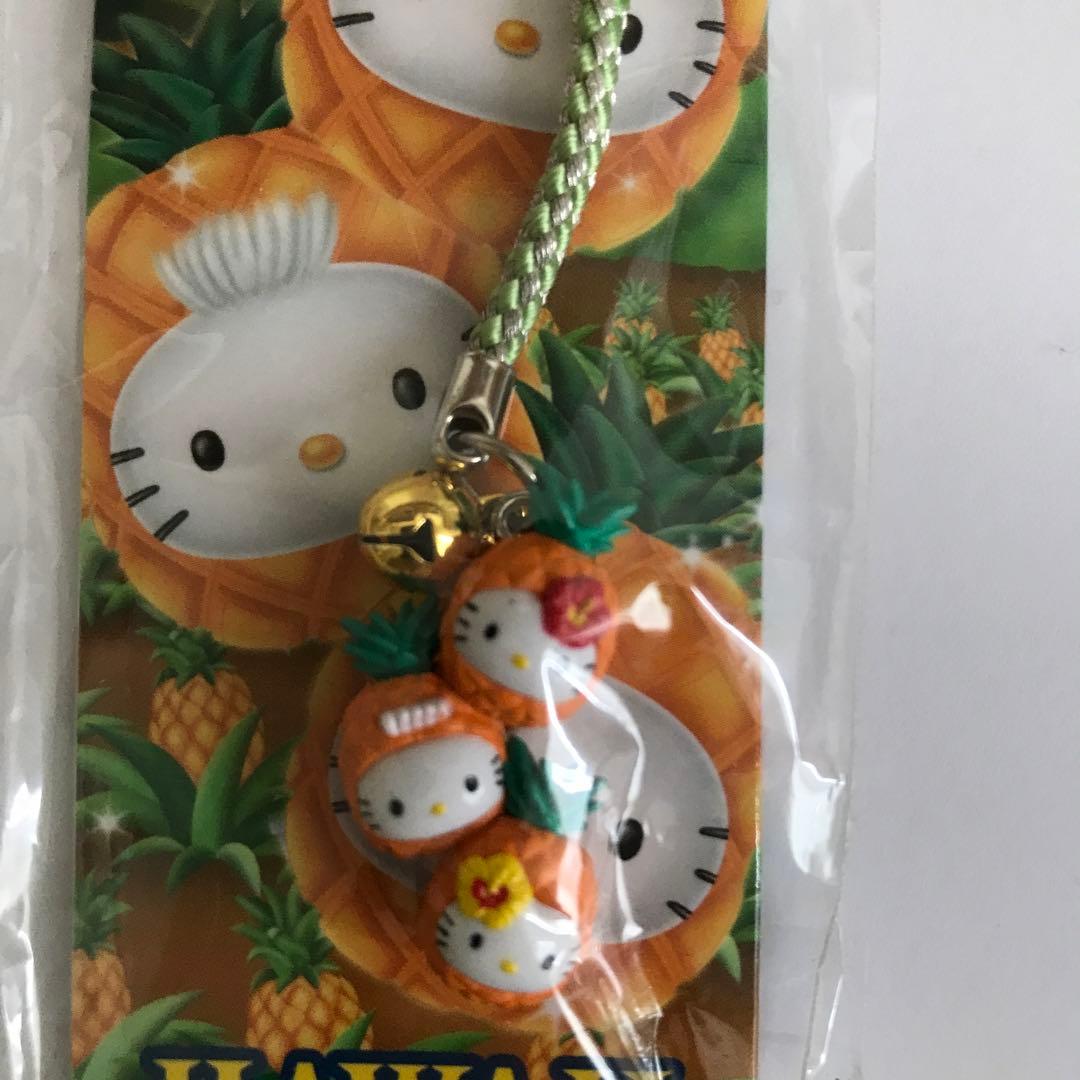 ハワイ限定　レア　ハローキティ　 パイナップルトリオ 　根付け　ご当地キティ