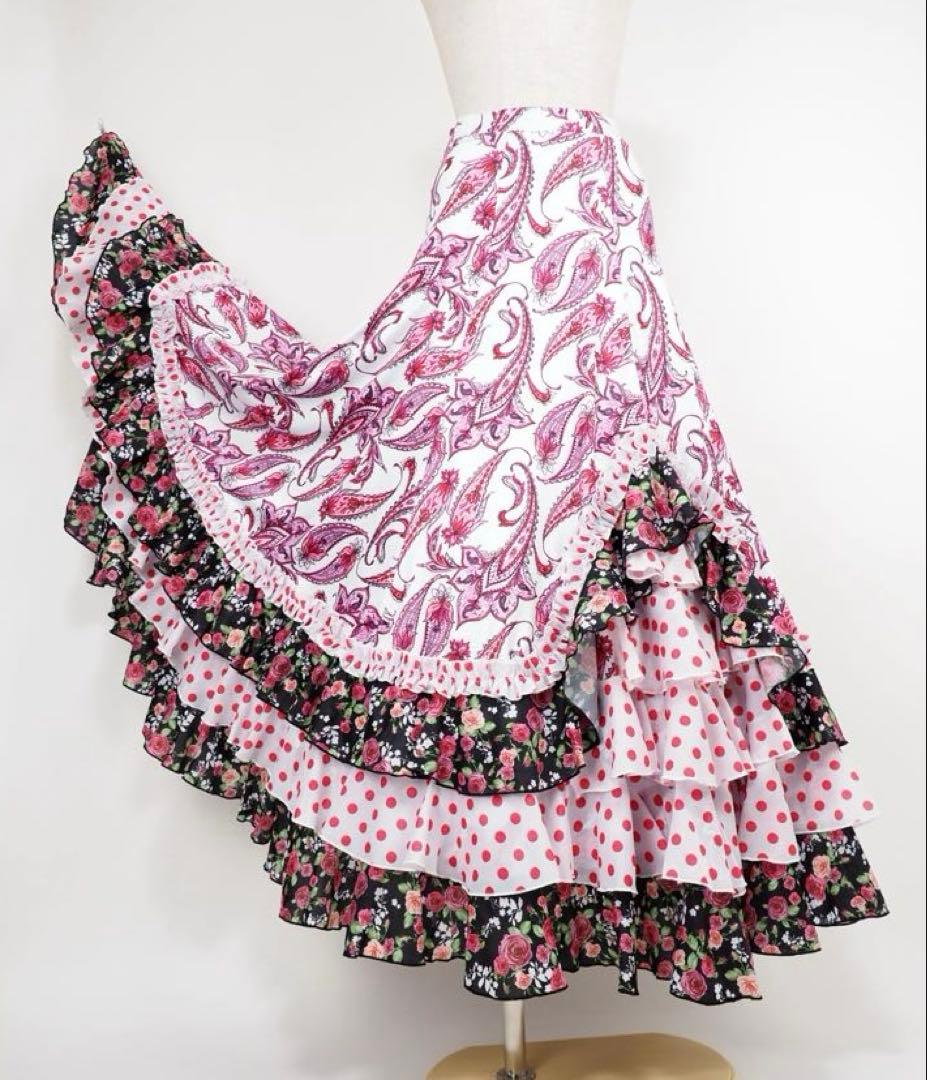 フラメンコ　ファルダ　新品　Leirena フラメンコ衣装　スカート　レッスン