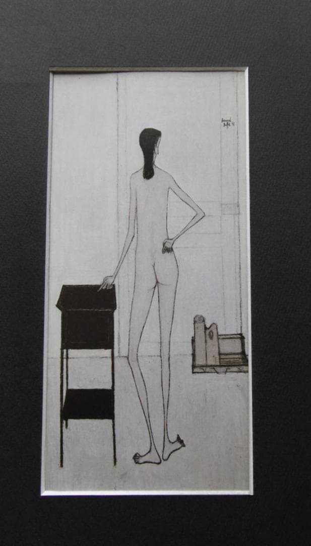 ベルナール・ビュッフェ、「Femme nue de dos」、希少画集の額装画