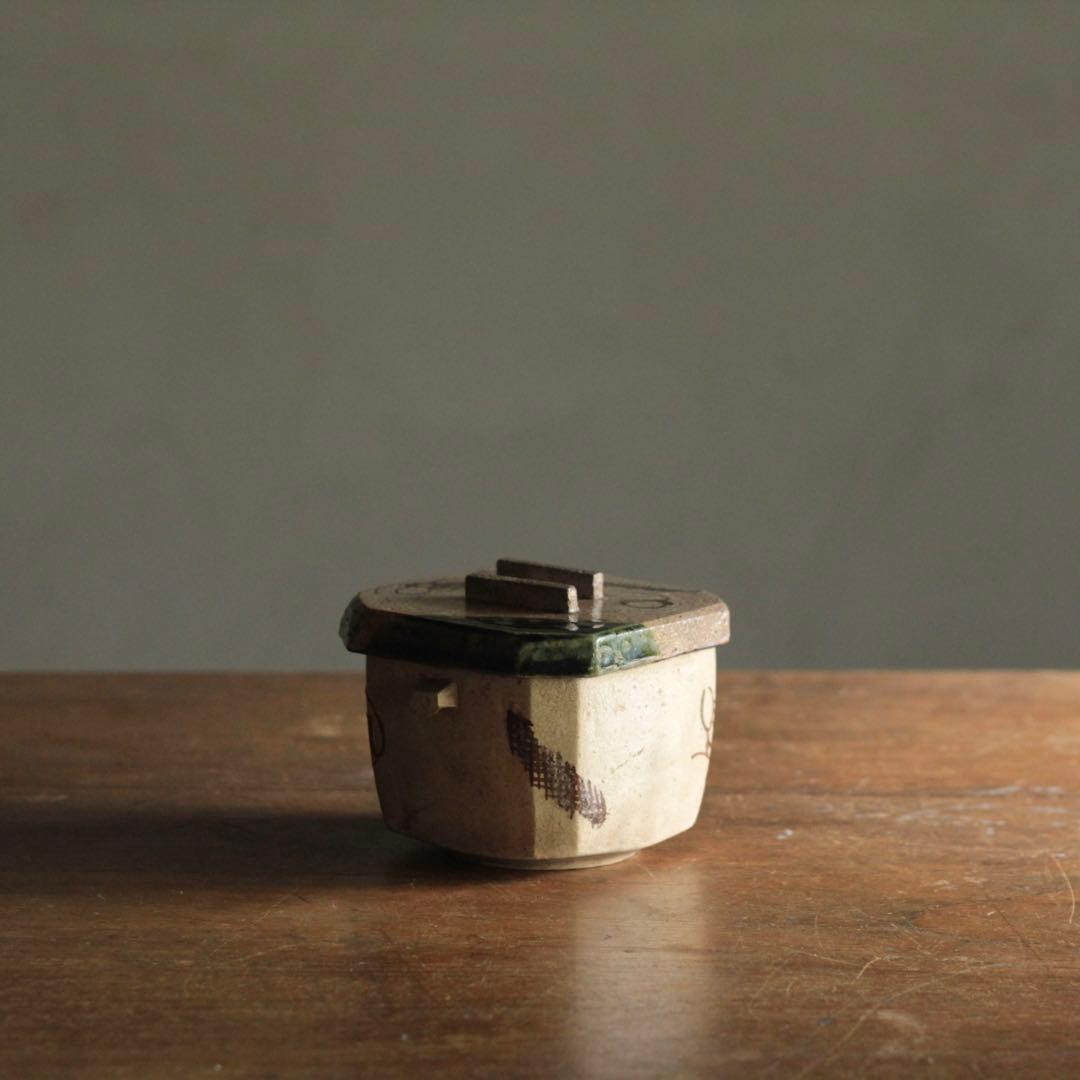 復興織部 再興織部 向付 四方形 茶碗 No.6 古美術 古道具 アンティーク