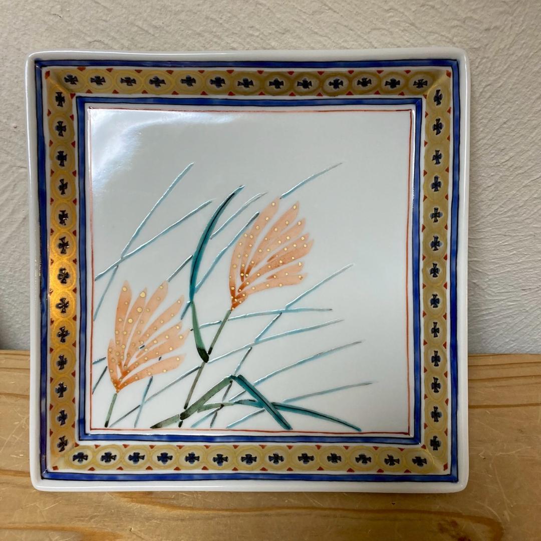 ★まとめ買いでお値引No.35★木箱入5枚組★九谷焼 武腰一憲 九谷庄三洞 皿揃