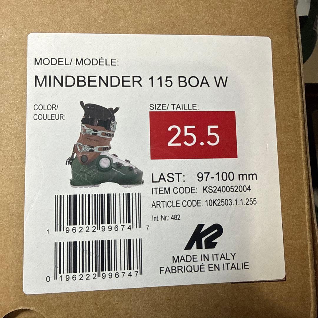 美品 K2 MIND BENDER 115 BOA W 25.5サイズ