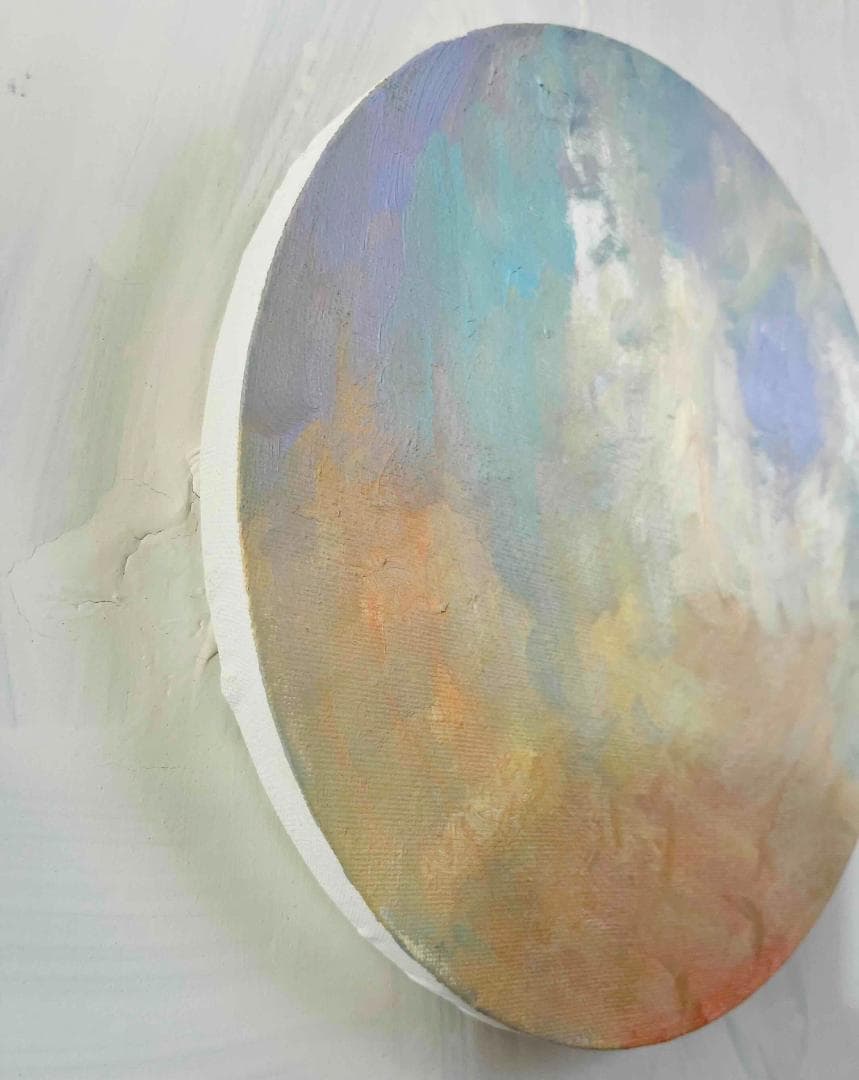 絵画 『 Aphrodite』空　油彩・原画・丸形アートパネル 直径25cm