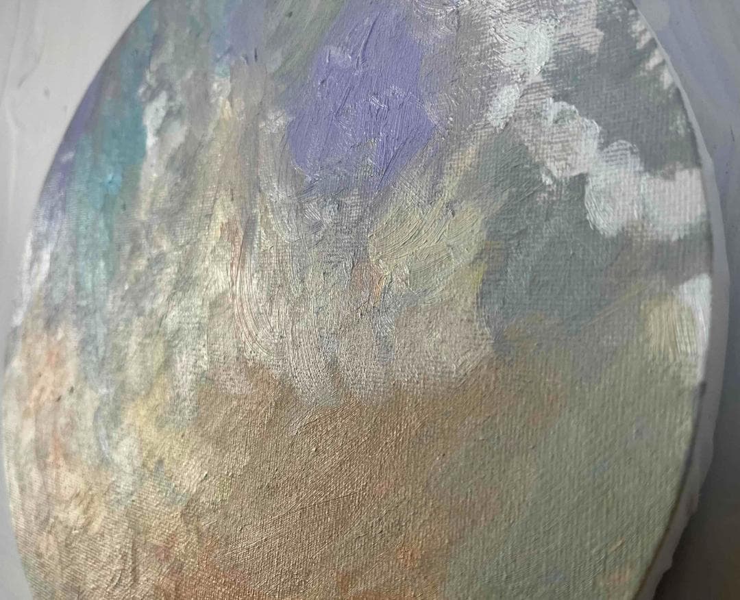 絵画 『 Aphrodite』空　油彩・原画・丸形アートパネル 直径25cm