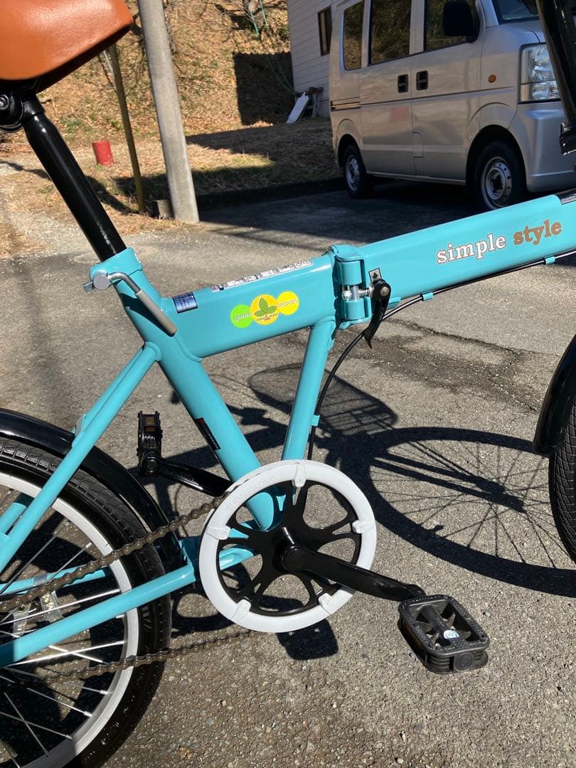 シンプルスタイル20インチ　折りたたみ自転車　カゴつき