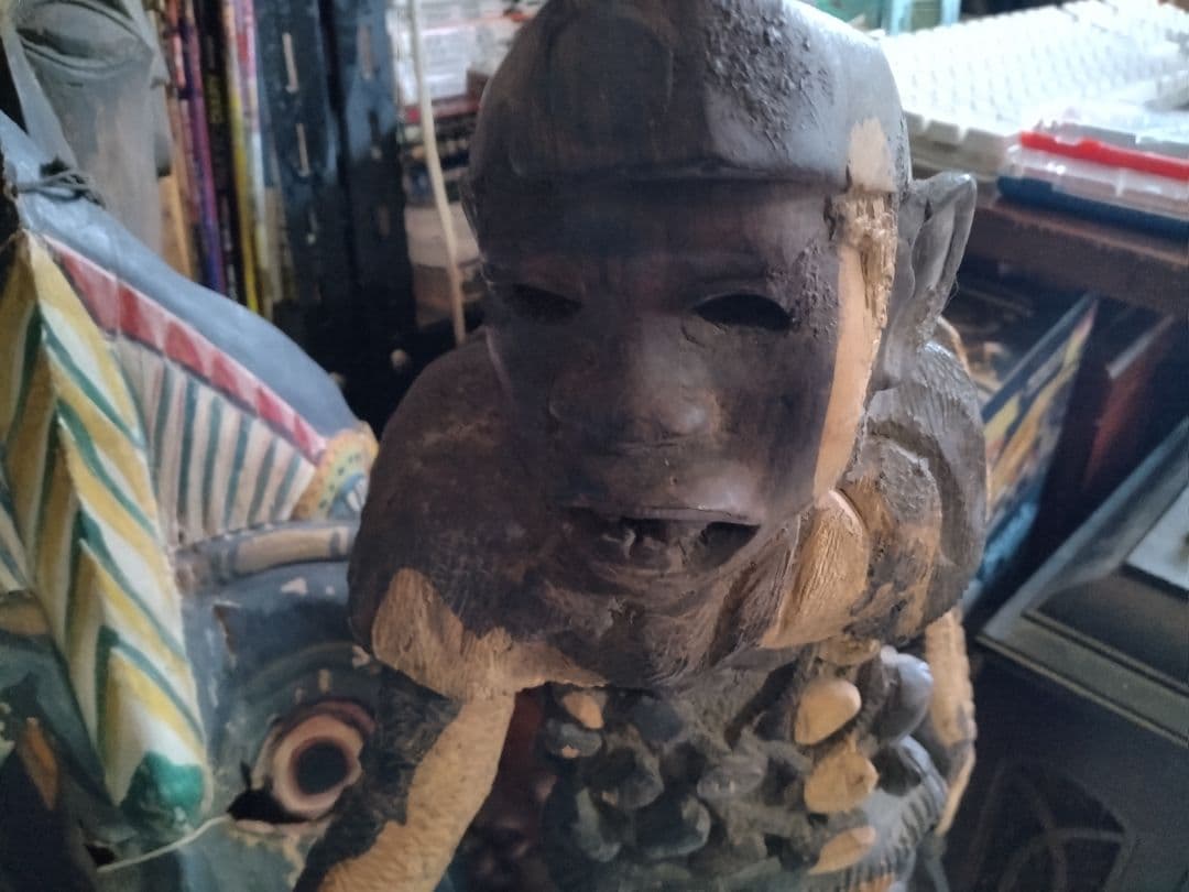 アフリカ民芸 彫像 呪術的木彫像 精霊像 トライバルアート 民族オブジェ