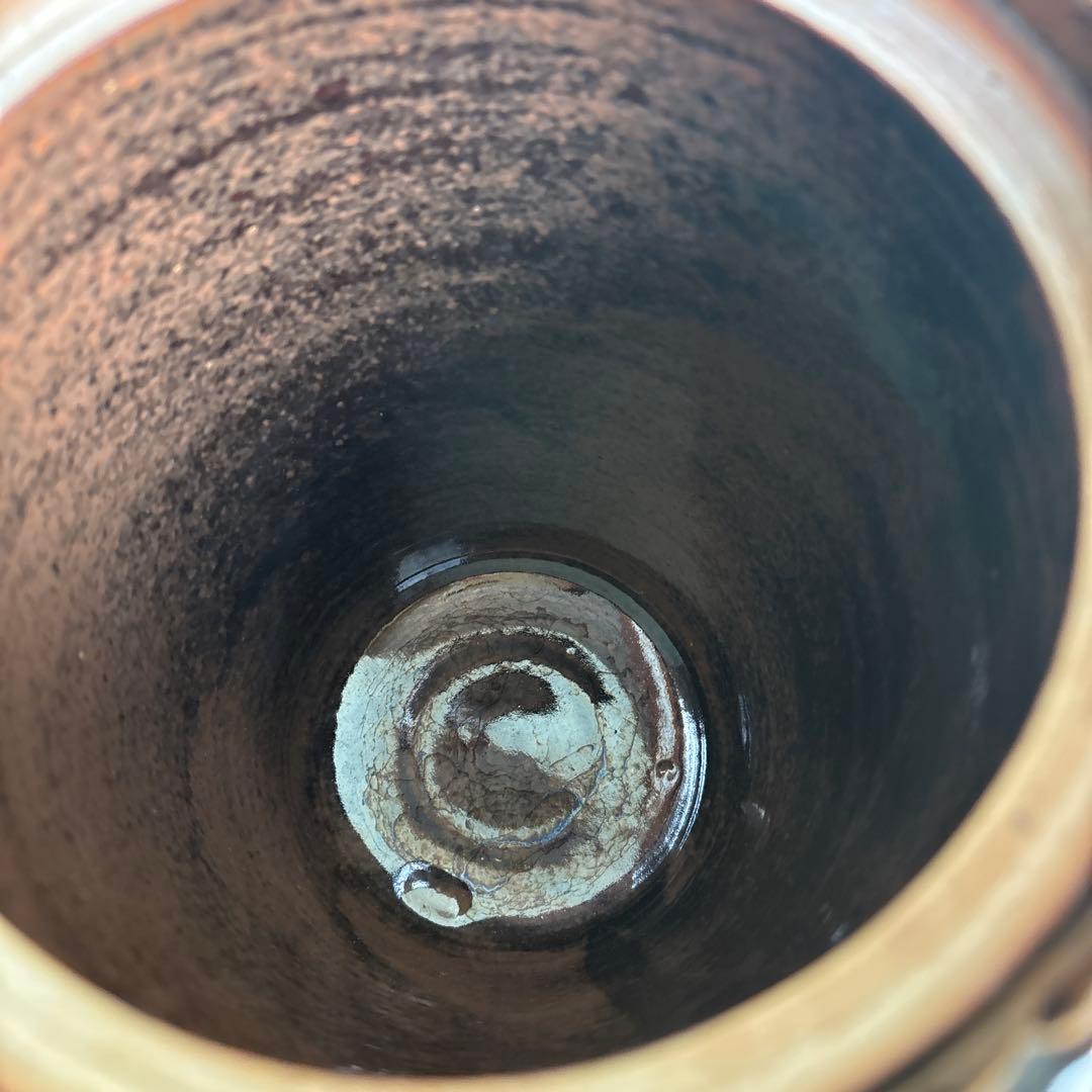 膳所焼 岩崎新定 陽炎園造水指 茶道具 共箱