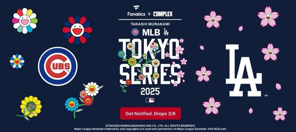村上隆☆【限定】ボール☆MLB 東京 2025 開幕戦 シカゴカブス 花柄 ☆