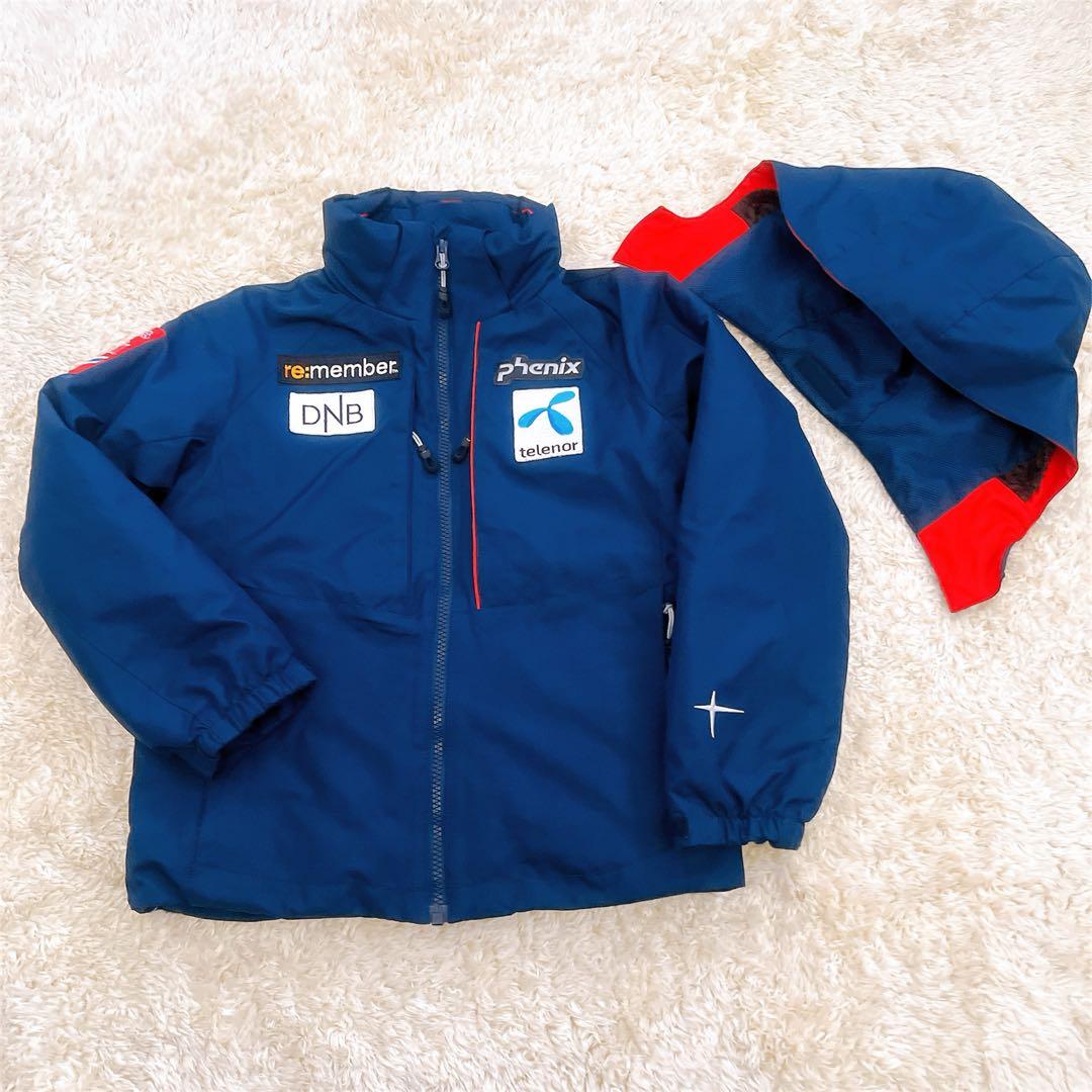 【フェニックス】スキーウェア　キッズ　上下セット　ネイビー　レッド　130 防寒