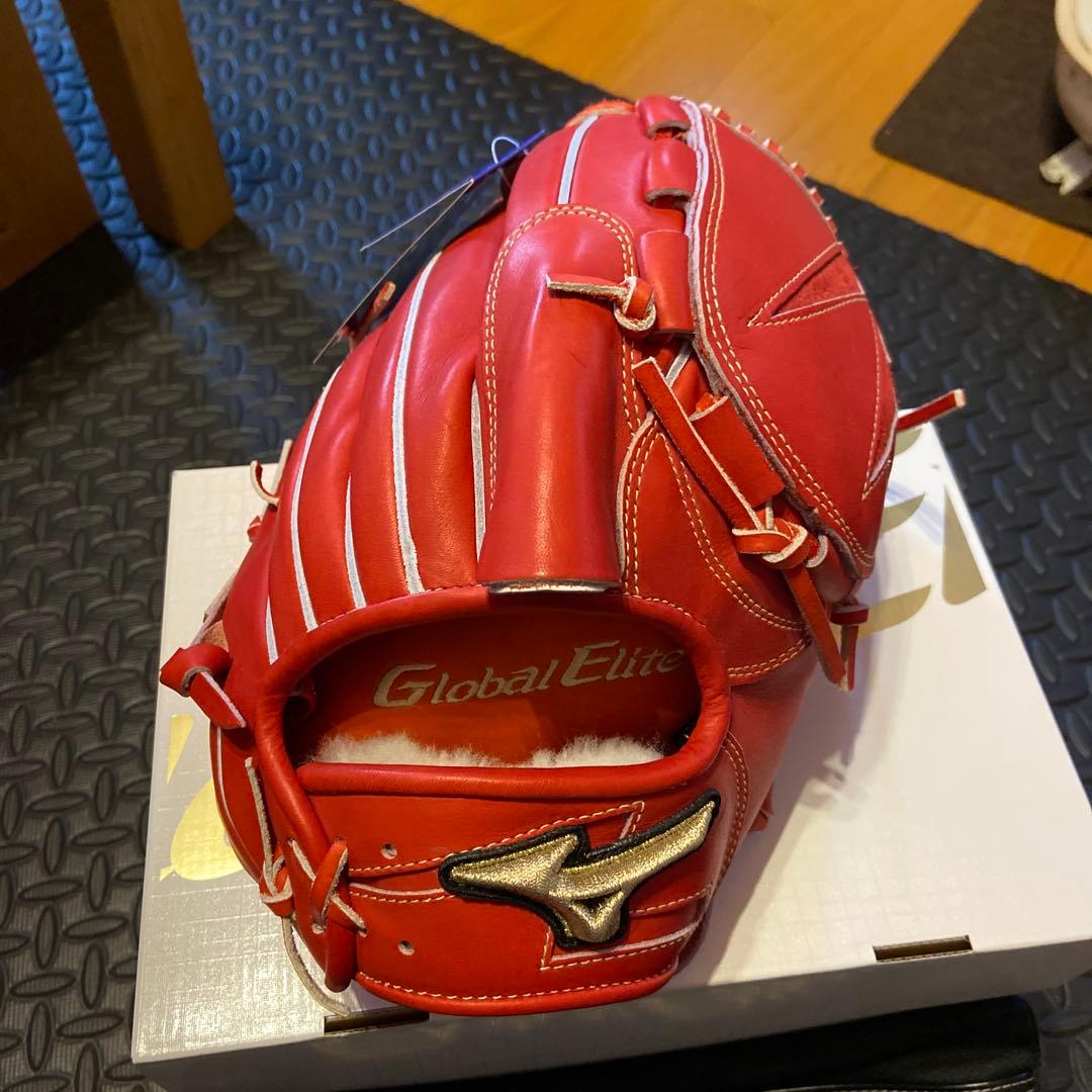 ミズノ　Global Elite 硬式グローブ 限定カラー：ラディッシュ