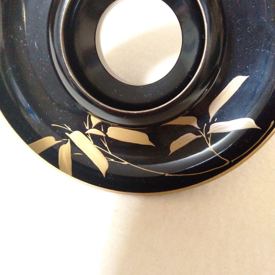 松竹梅蒔絵入　木製茶台十客