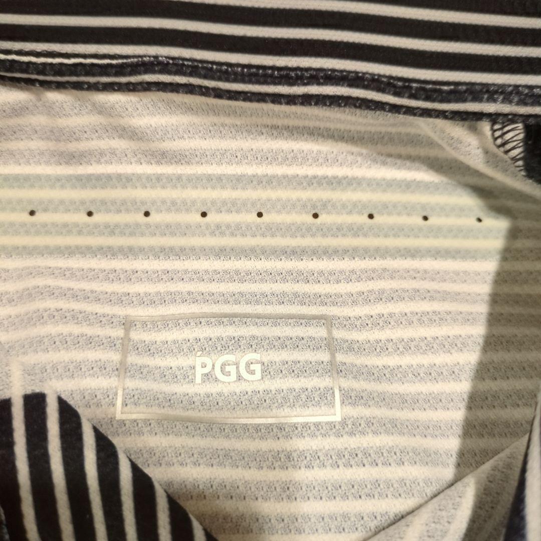 【値下げ】PÉARLY GATES ストライプ ポロシャツ ネイビー/ホワイト