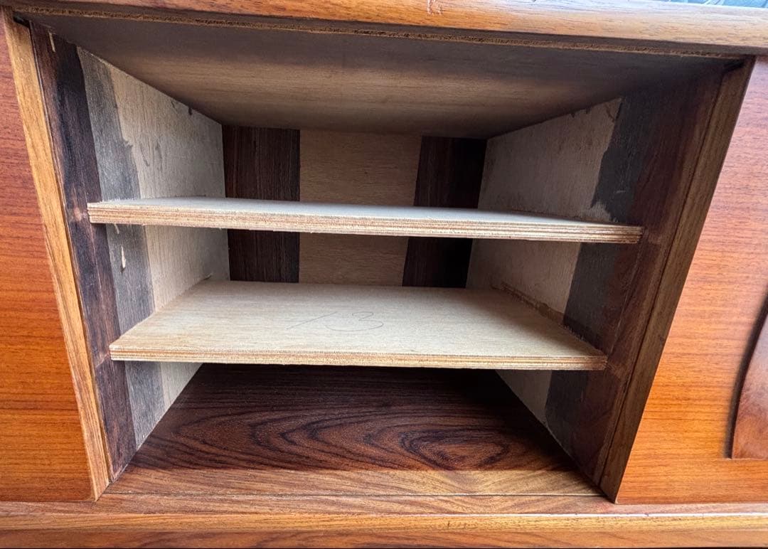 木製ガラス扉キャビネットサイドボード飾り棚ヴィンテージ引き出し付きレア商品