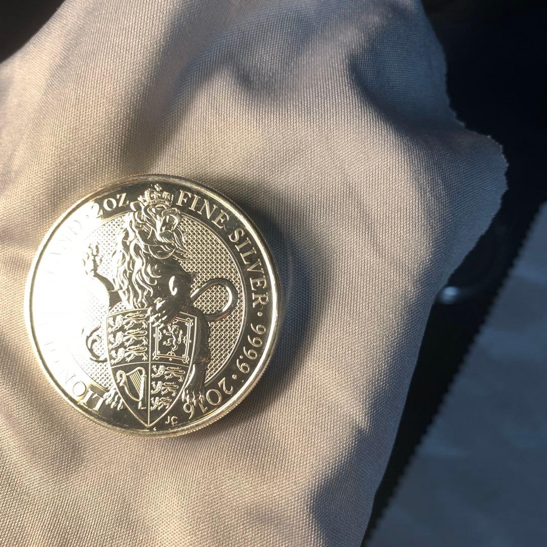 S5 純銀貨 2オンス クイーンズビースト　2016 ライオン・イングランド