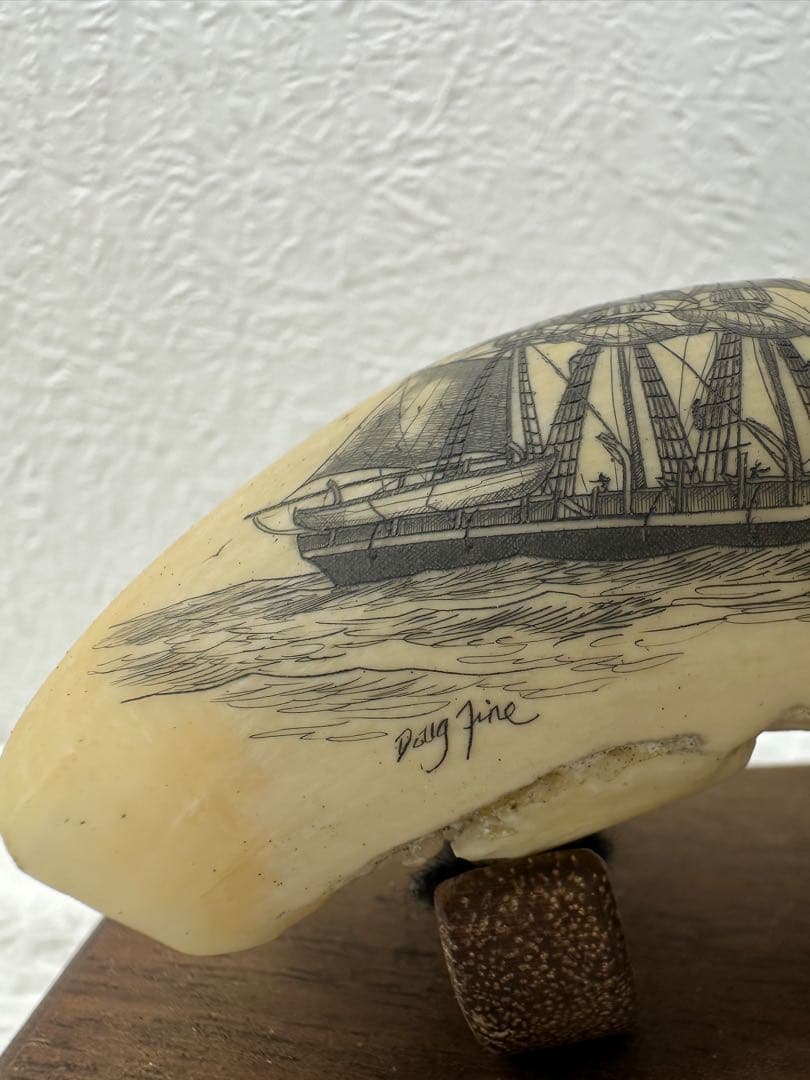 Doug Jine 船の彫刻 置物 84g