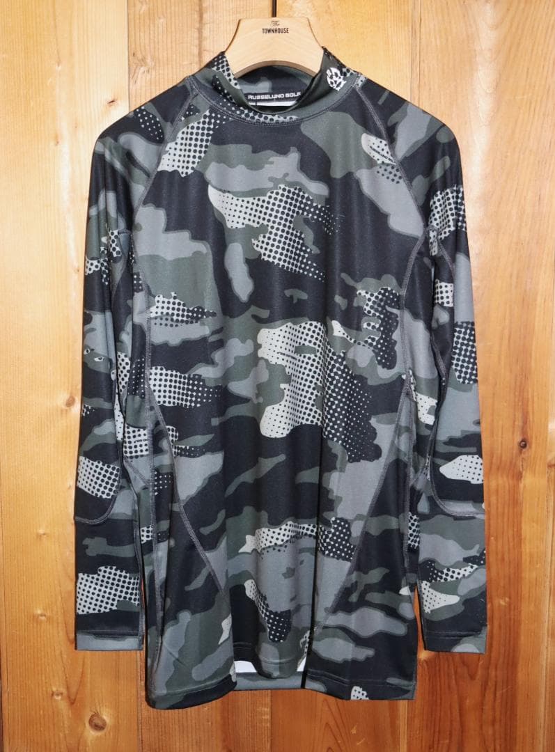新品 ラッセルノゴルフ ルチャマスク モックネック カモフラシャツ (XL) Ⓗ