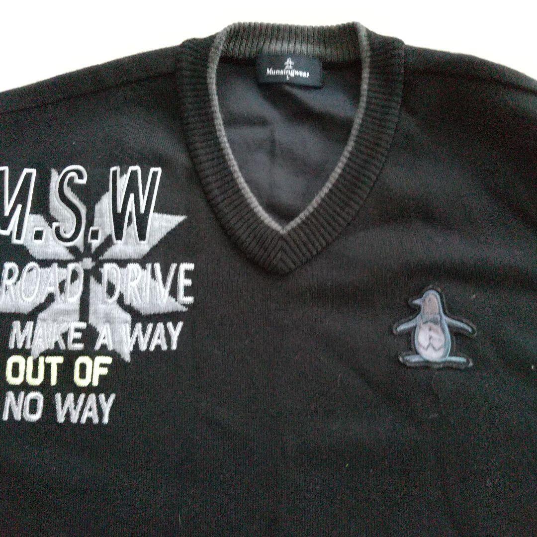 【マンシングウェア】 セーター トレーナー ゴルフウェア 刺繍ロゴ 毛混