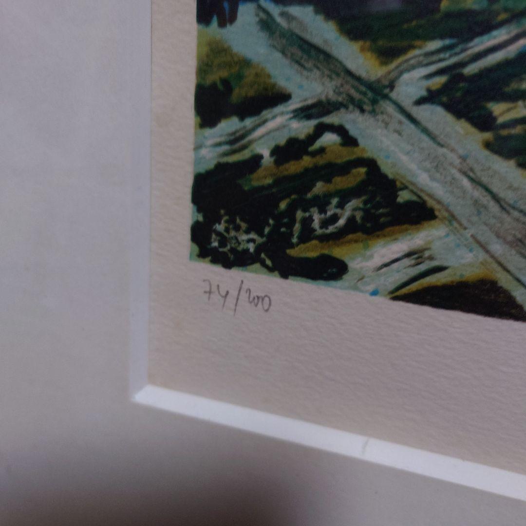 海の風景 油彩画 大きめ 白フレーム付き ジャンピエール