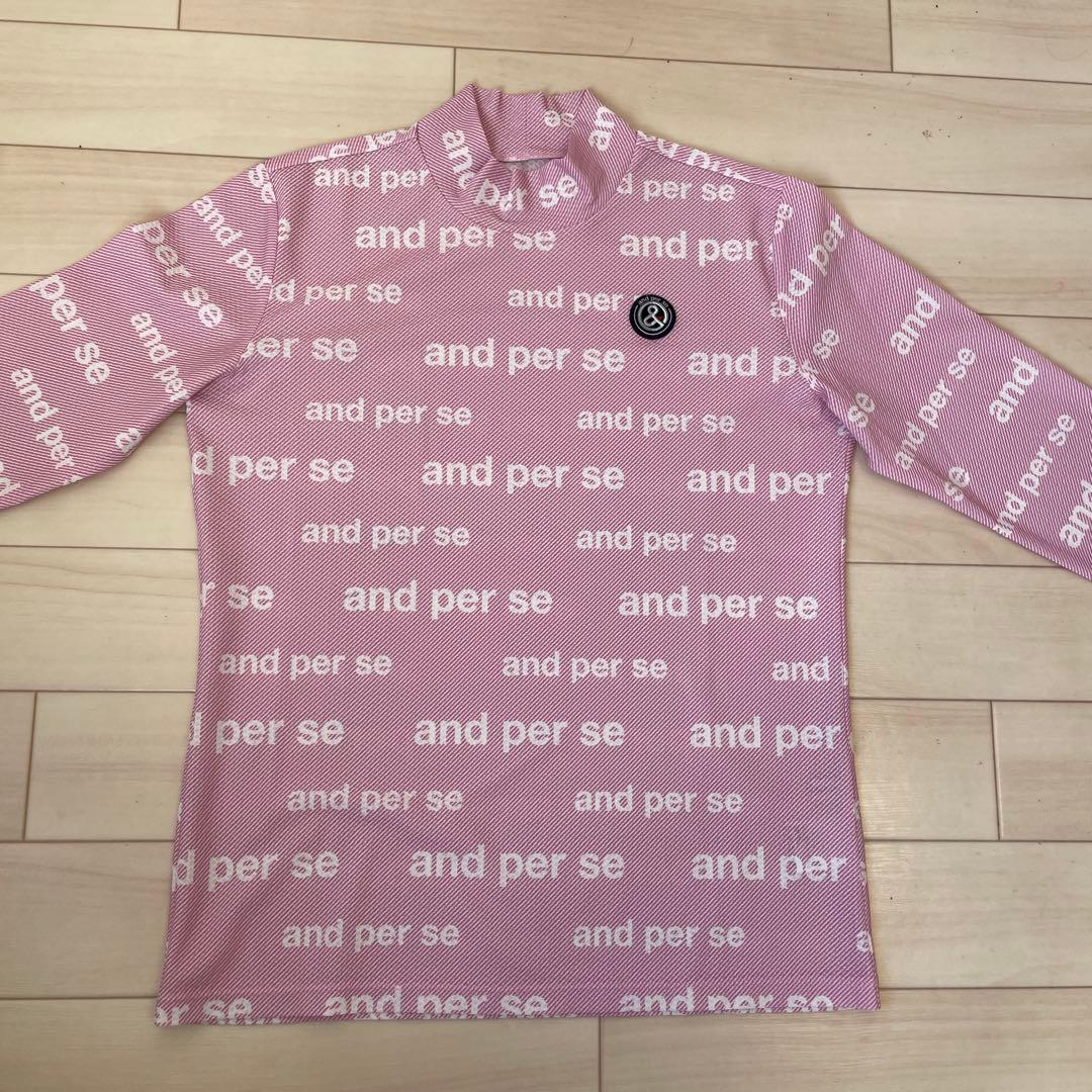 【未使用】and per se アンパスィ 長袖ハイネックシャツ Lサイズ