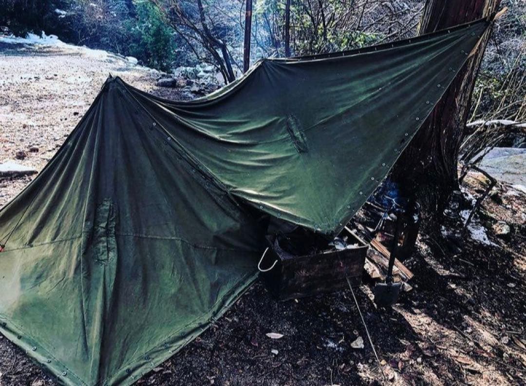 【軍幕屋】希少★ノルウェー軍テント★ボタンロスなし美品★4枚組★ポール8本付