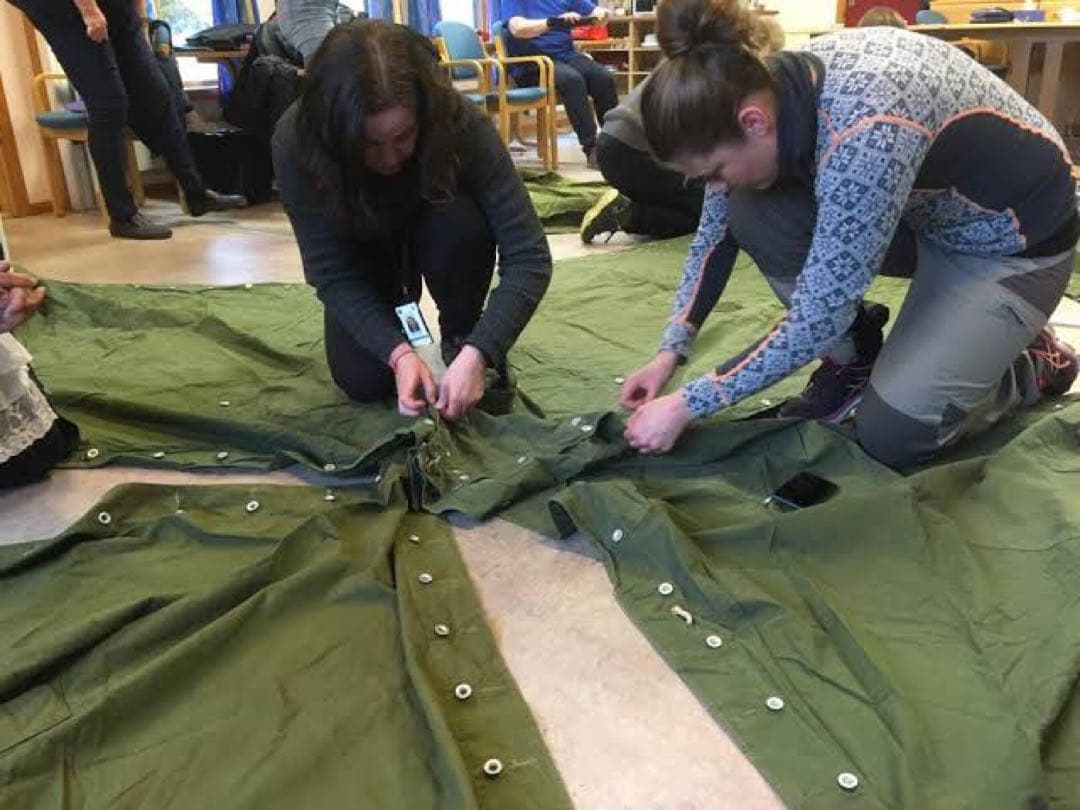 【軍幕屋】希少★ノルウェー軍テント★ボタンロスなし美品★4枚組★ポール8本付