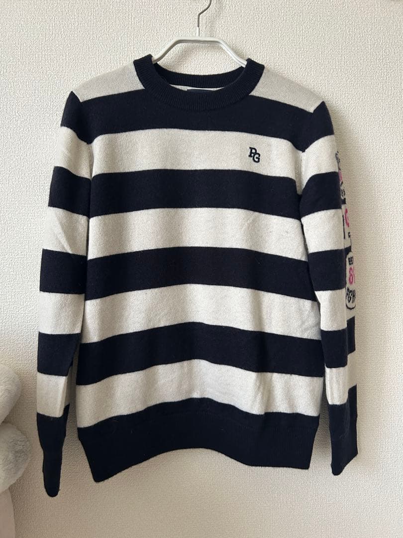 PEARLY GATES ストライプセーター