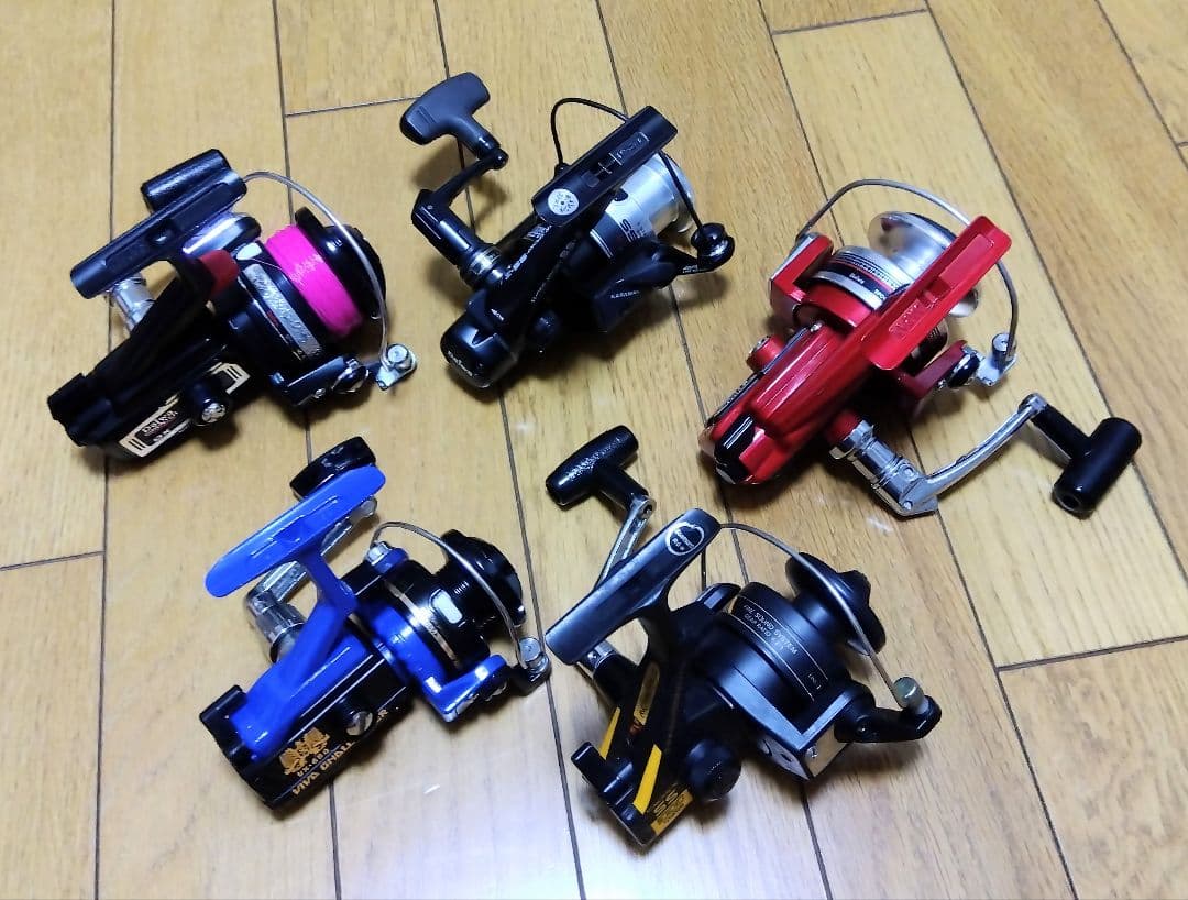 【ジャンク】主要メーカー オールド スピニングリール 5個