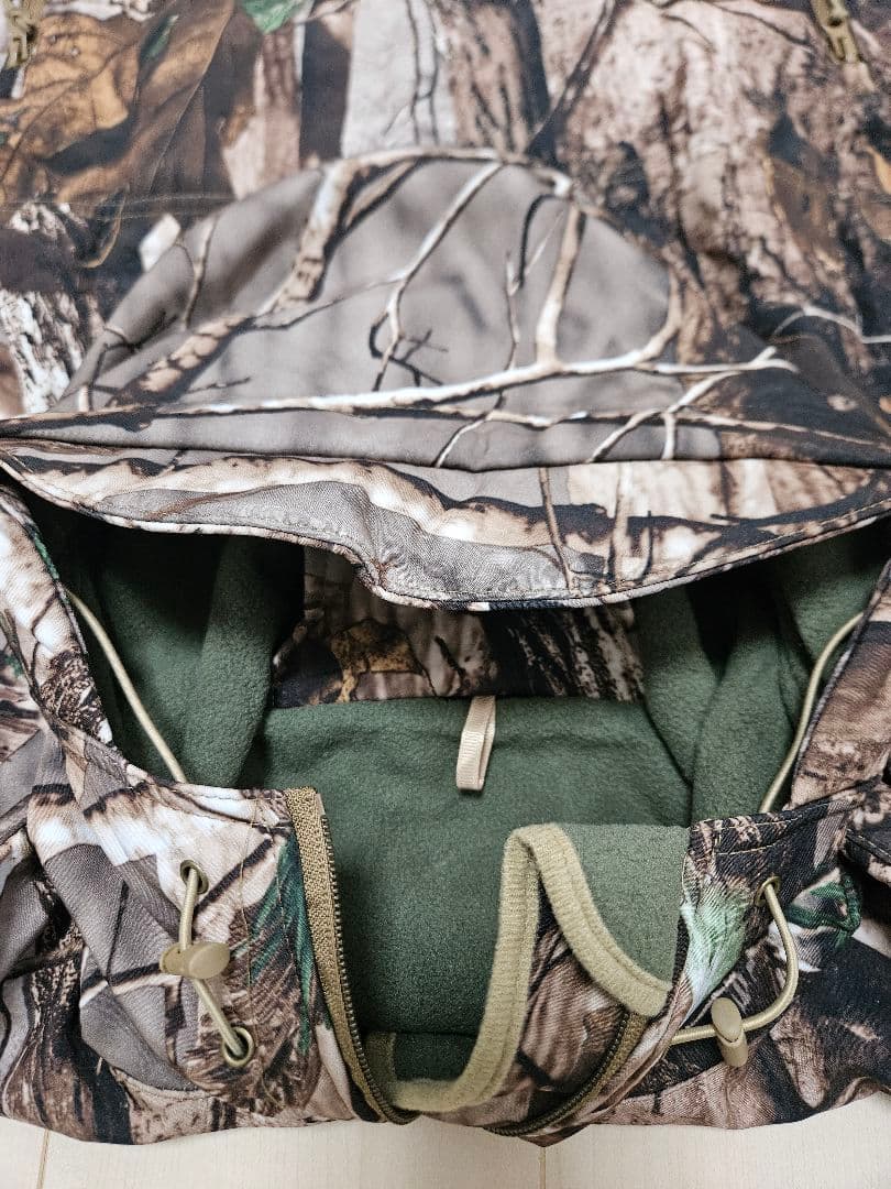 ②リアルツリー柄 迷彩服 セットアップ 上下セット 冬用ジャンパー サバイバル