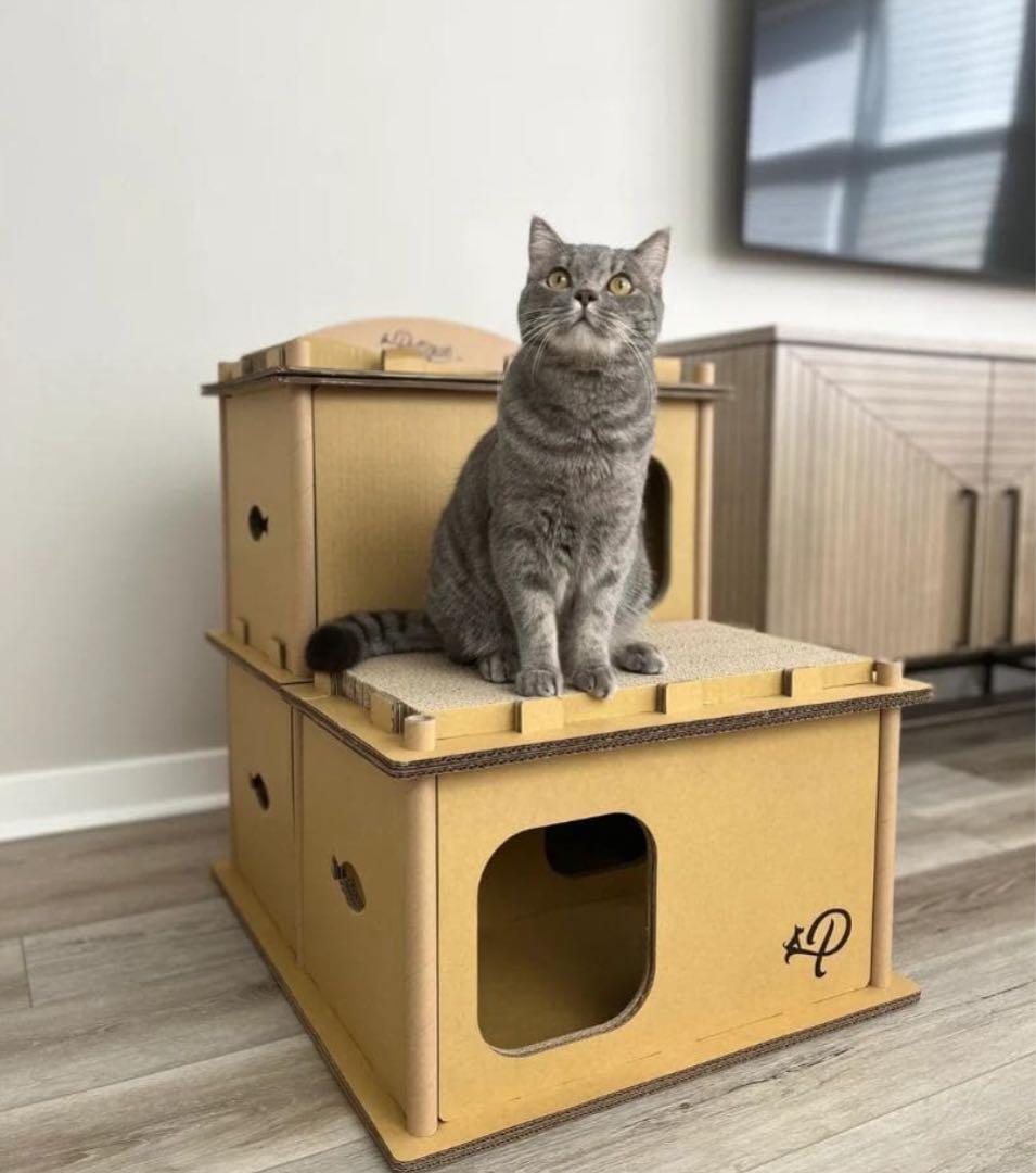 展示品　訳あり品 ペティーク ヴィラ キャットハウス キャットタワー 爪とぎ