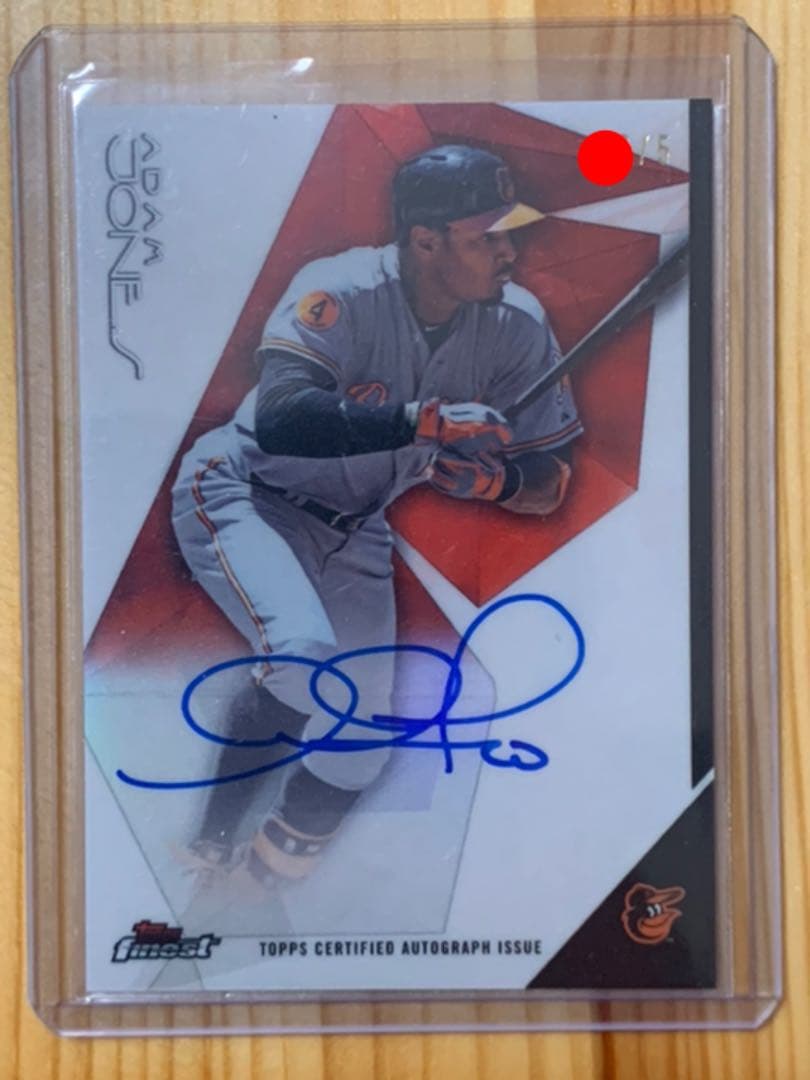 5枚限定 topps finest 2014 adam jones 直筆サイン