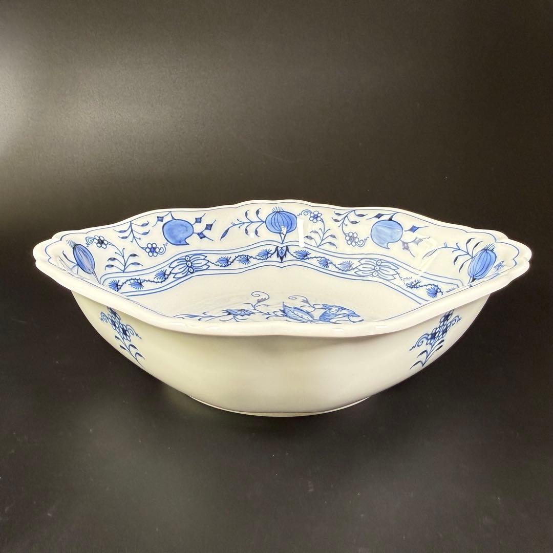 新品 マイセン ブルーオニオン スクエアボウル深皿(23cm)1枚、1級品