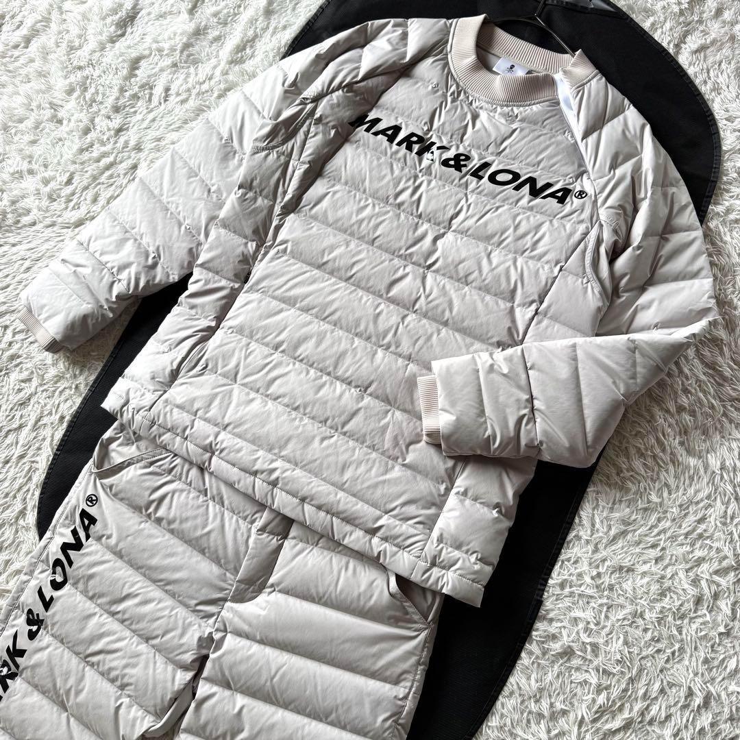 極美品　マークアンドロナ　ダウン　スニード　スカル　ロゴ　セットアップ　グレー