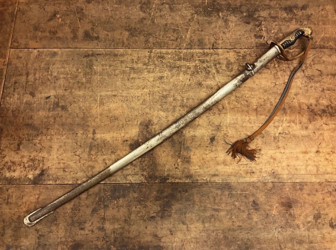 【当時物】日本軍 帝国陸軍 軍刀 指揮刀 模造刀 模造刀身 サーベル【刀緒付②】