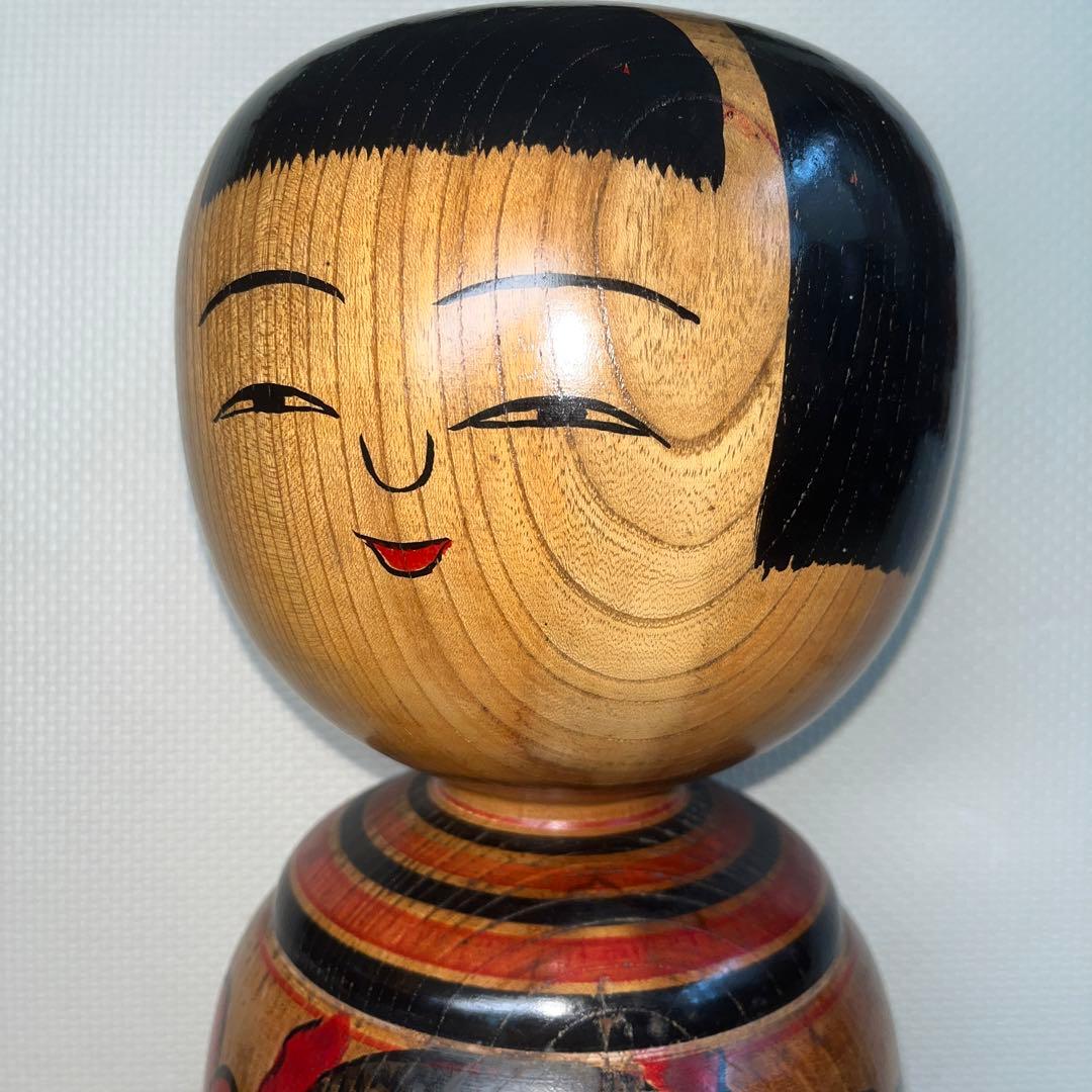 ⭕️ 伝統こけし　木地山こけし　1.3尺大型ダルマこけし　現代名工　小椋久太郎
