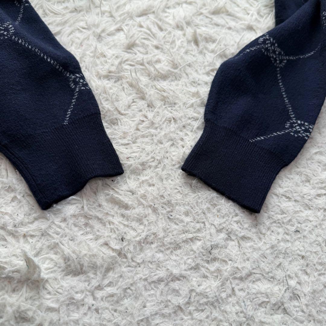 近年未使用級　ビームスゴルフ　ニット　セーター　ゴルフウェア　ロゴ刺繍　総柄