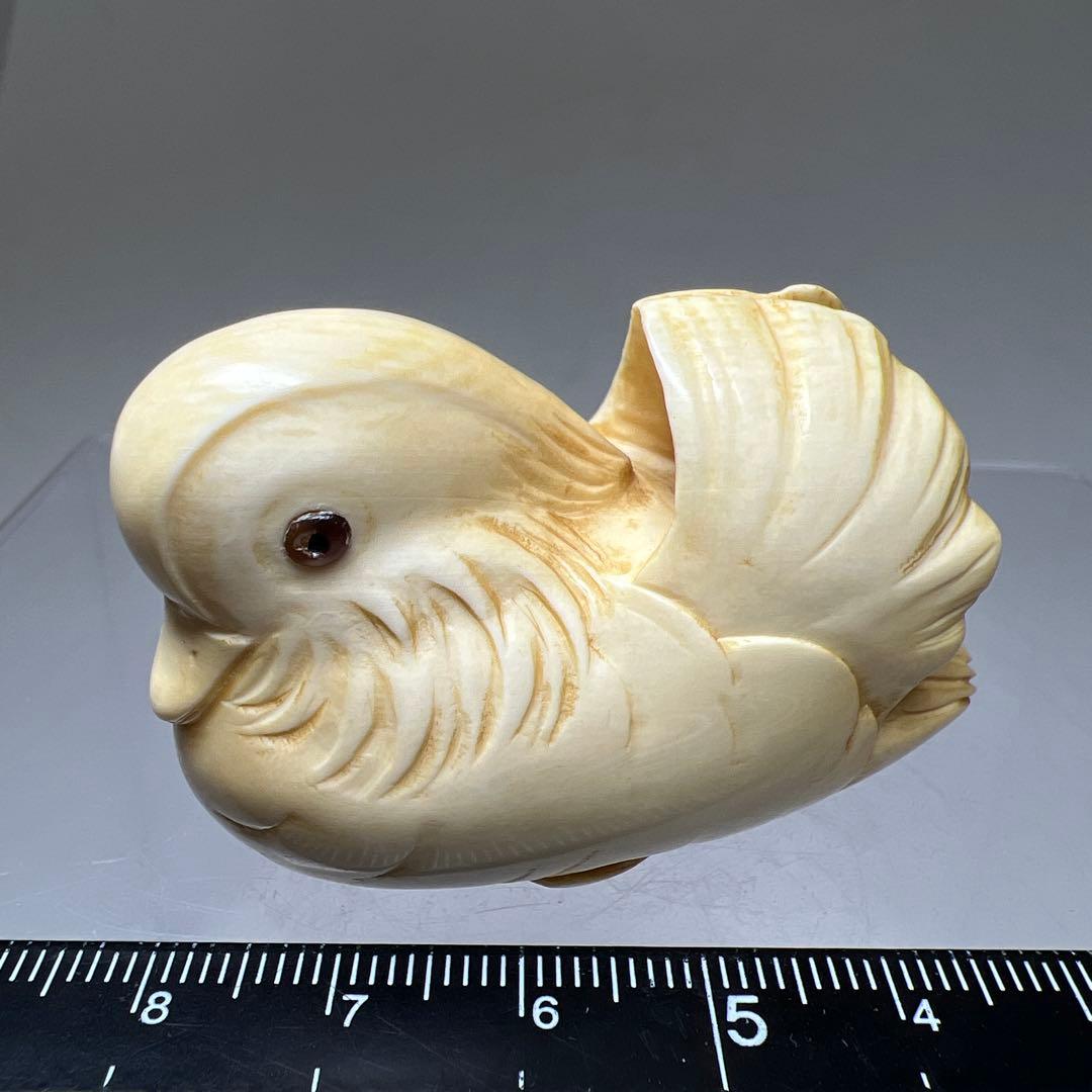 光正在銘　おしどり根付　39g 東Y8-0205☆1Fトヒト