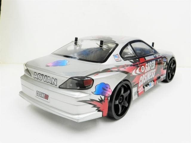 ターボ機能付 1/10 ドリフトラジコンカー S002 銀/赤 スペアボディー付