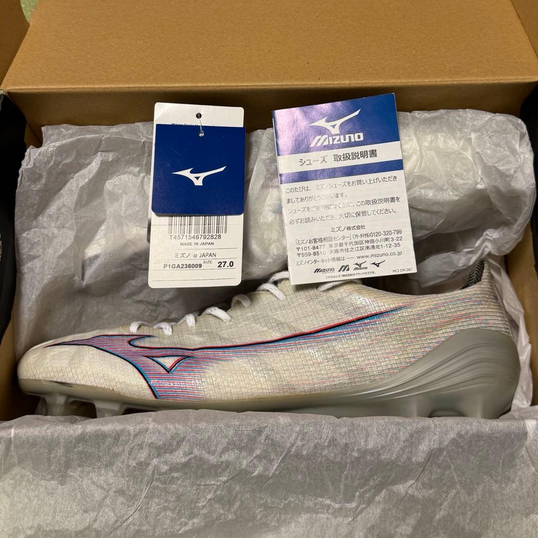 【 美品 】 ミズノ サッカースパイク アルファ JAPAN 27.0cm