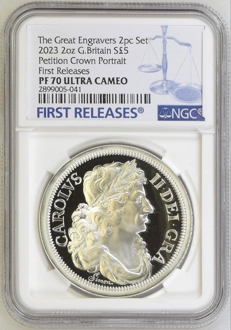 2023イギリス ペティションクラウン チャールズ 2オンス銀貨 NGCPF70