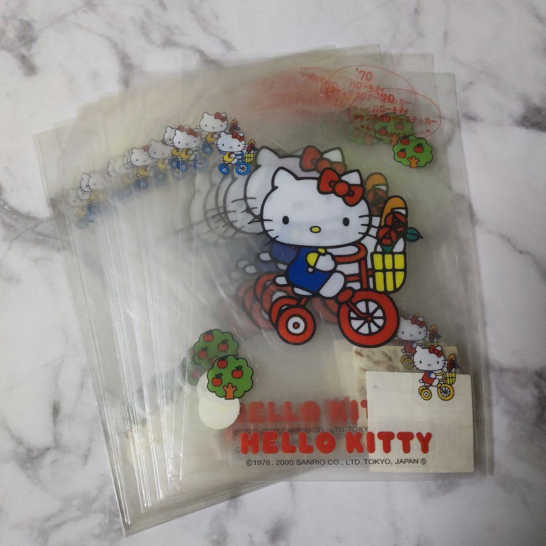 【日本限定】'70 HELLO KITTYハローキティ ジャンボクリアステッカー