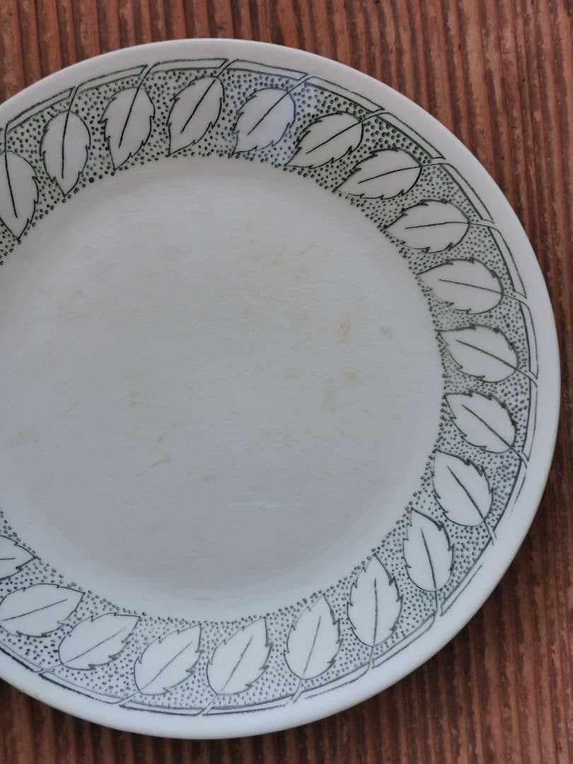 ヴィンテージ スウェーデン イェフレ ブラード リーフ 葉の線描と点描 プレート