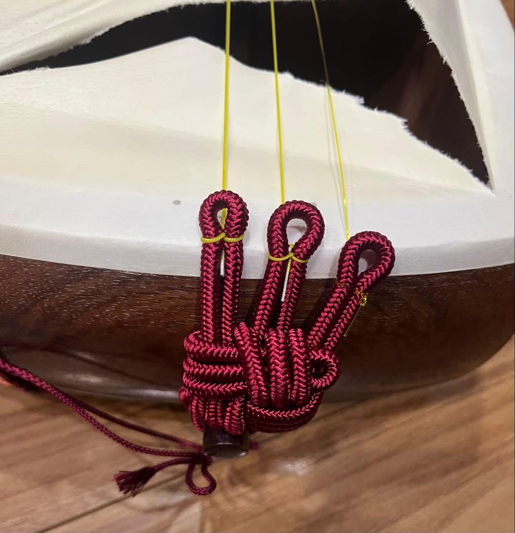 三味線 細棹 金細 綾杉彫り