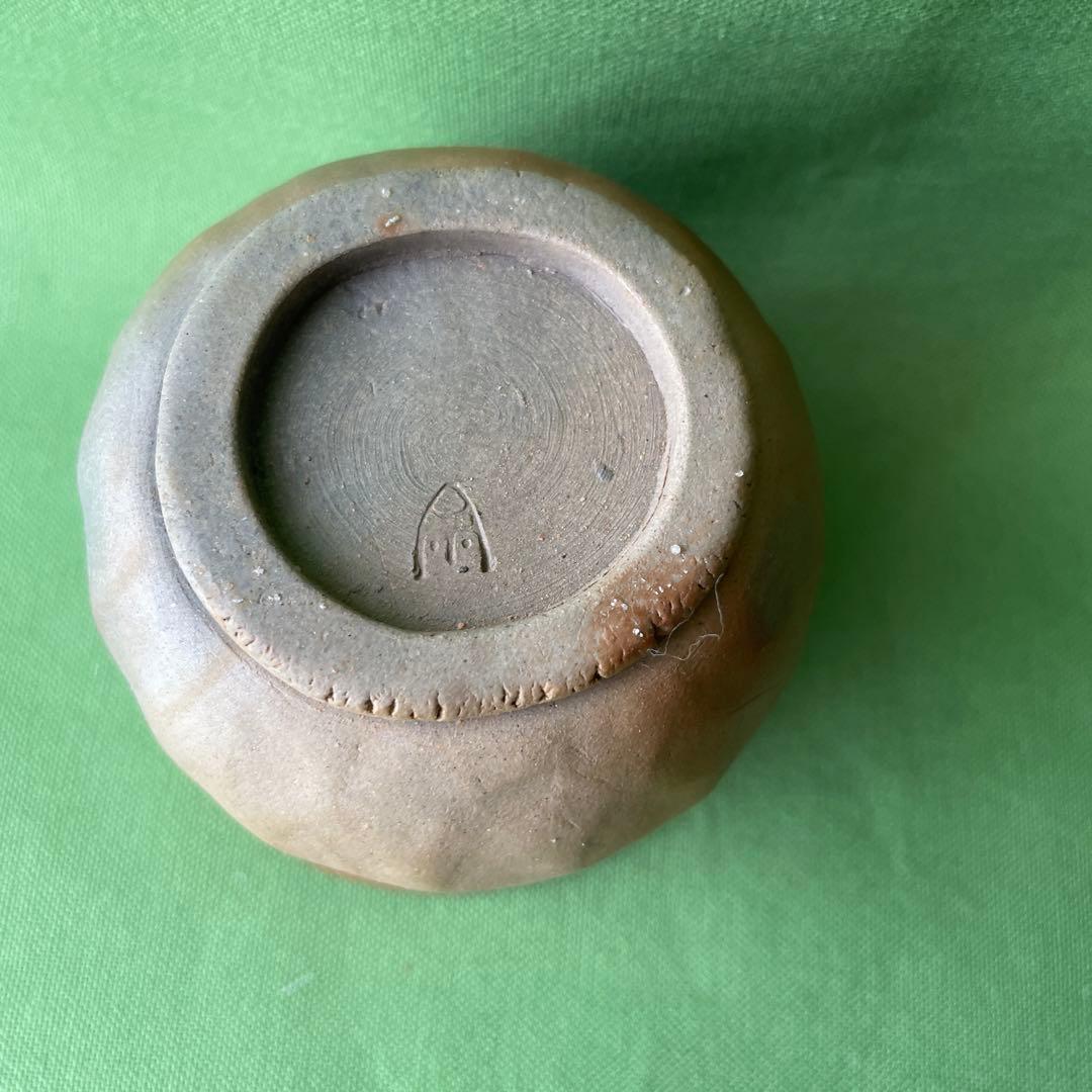 備前焼 手びねり宝瓶 竹摘み 火襷、さんぎり