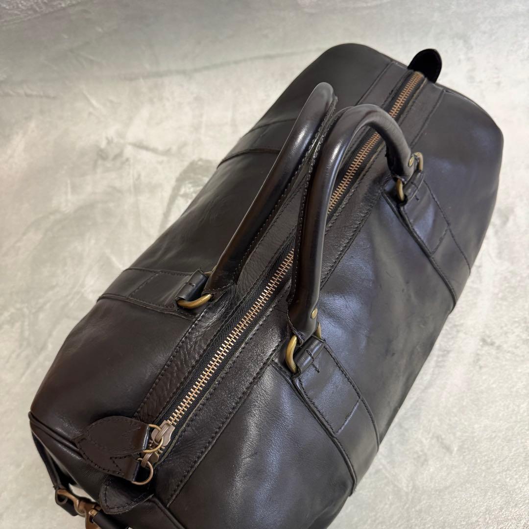 90s Polo Ralph Lauren レザー ダッフルバッグ ブラック