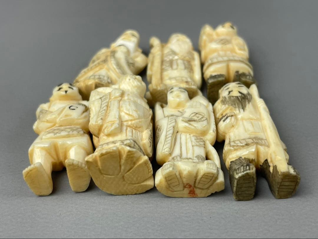 極上 七福神 彫刻 縁起物 置物 アンティーク 古美術