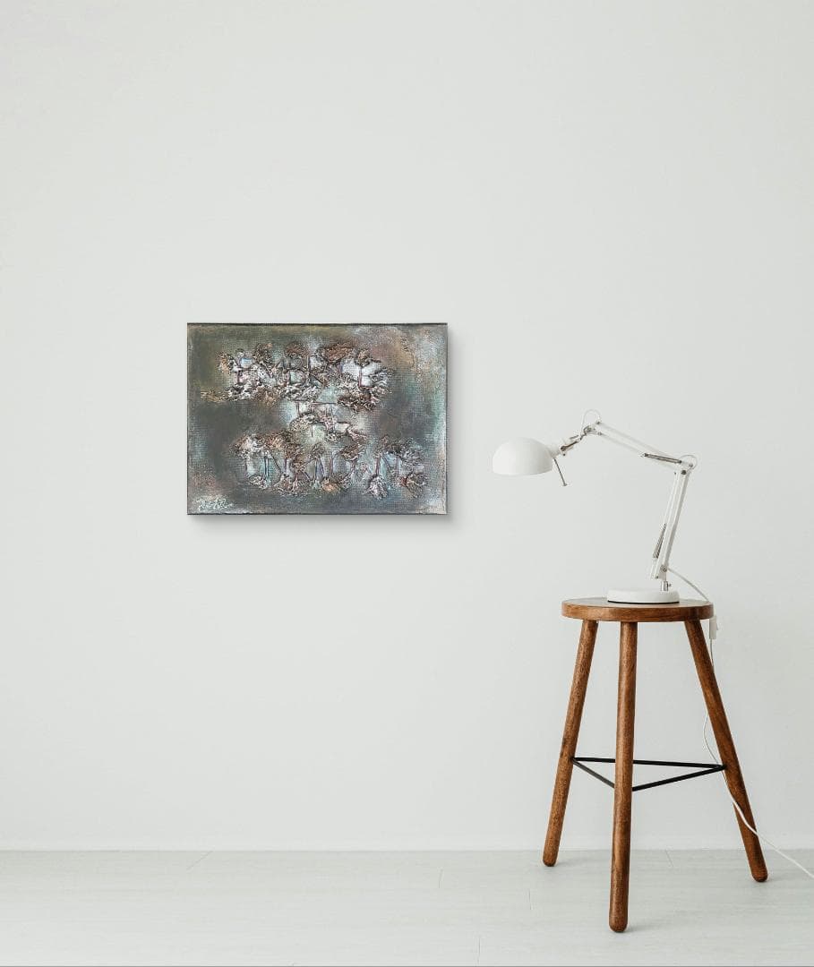 見えない境界 - 抽象画 24×33㎝ キャンバス F4号 原画1点のみ モダン