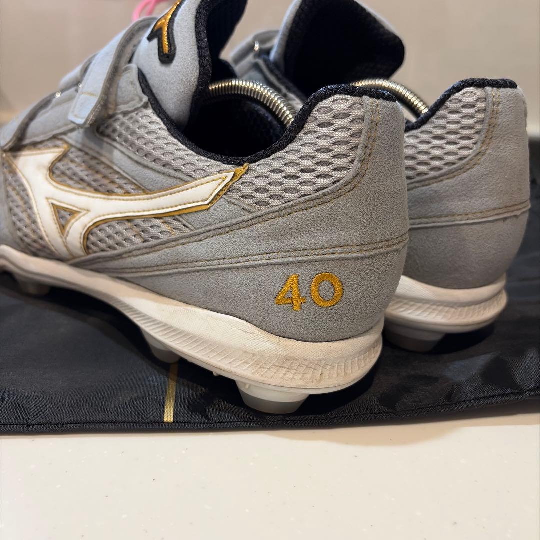 Mizuno スパイクシューズ グレー ベルクロ