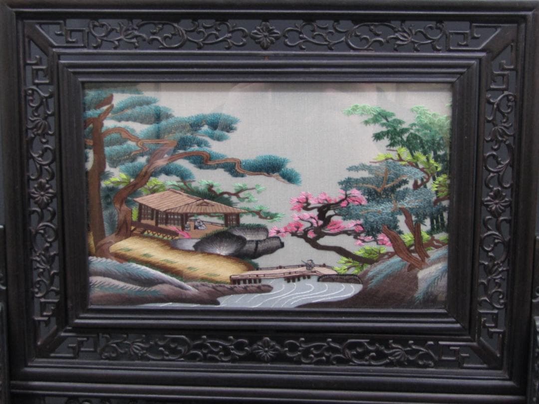 【未使用長期保管品】中国伝統工芸品 蘇州刺繍 2個セット