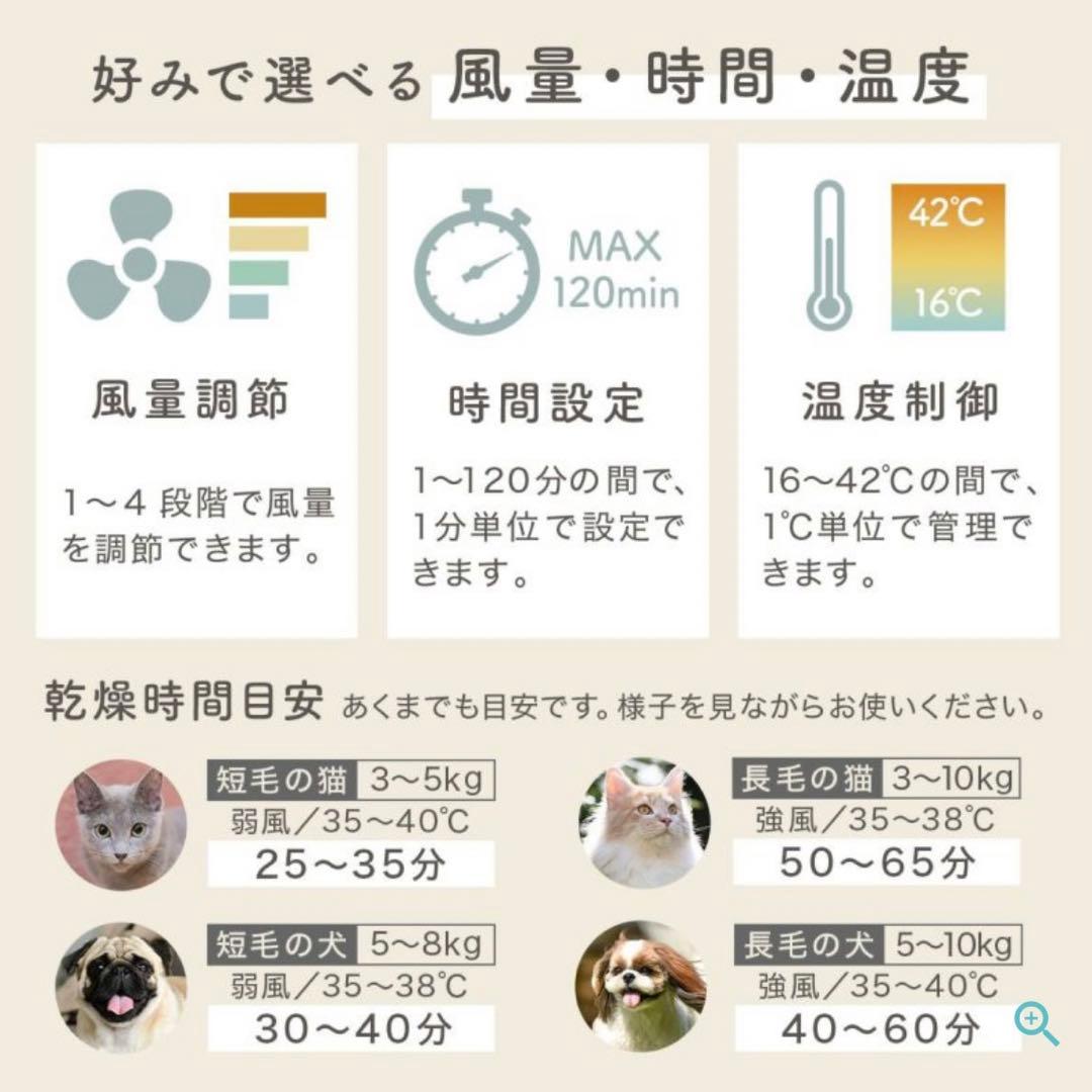 NEOCRASY Silumo ペットドライヤー 72L 30dB