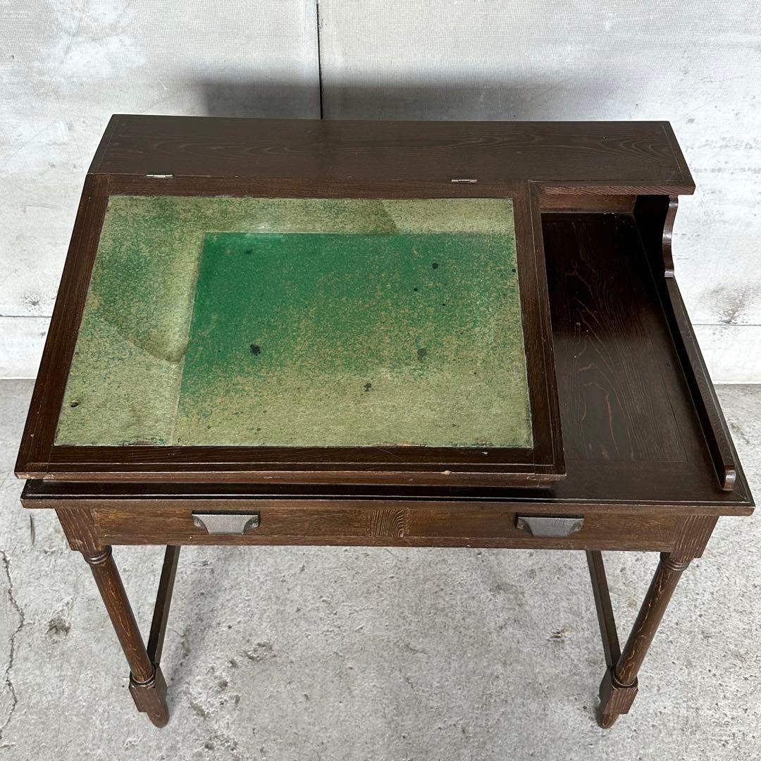 ✦昭和レトロ✦ アンティーク 製図机 ドラフティングデスク 木製 ライティング